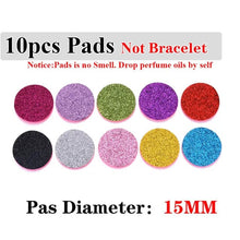 Load image into Gallery viewer, Stainless Steel Perfume Bracelet DR Custom Formulations Silver 10Pieces Sequin Pads 