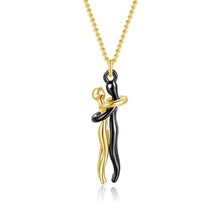 Load image into Gallery viewer, Couple Hugging Pendant Necklace DR Custom Formulations Gold-black 45cm 