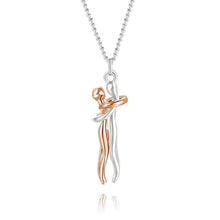 Load image into Gallery viewer, Couple Hugging Pendant Necklace DR Custom Formulations Rose Gold-white 45cm 