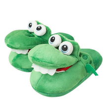 Load image into Gallery viewer, Snuggle Mouth Plush Slippers DR Custom Formulations Green 29-35 