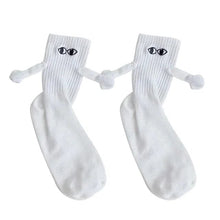 Load image into Gallery viewer, Magnetic Holding Hands Couple Socks DR Custom Formulations White 