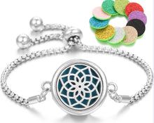 Load image into Gallery viewer, Stainless Steel Perfume Bracelet DR Custom Formulations New Silver 6-10Piecess Sequin Pads 