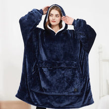 Load image into Gallery viewer, Heated Hoodie Blanket DR Custom Formulations Navy Blue 
