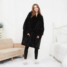 Load image into Gallery viewer, Heated Hoodie Blanket DR Custom Formulations Black 